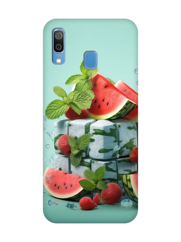 Матовий чохол з чорними боками на Samsung Galaxy A30 (2019) / A20 (2019) :: Кавунова свіжість (принт 338)