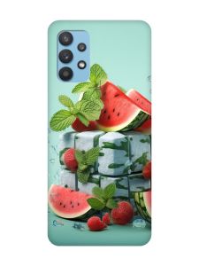 Матовий чохол з чорними боками на Samsung Galaxy A32 :: Кавунова свіжість (принт 338)