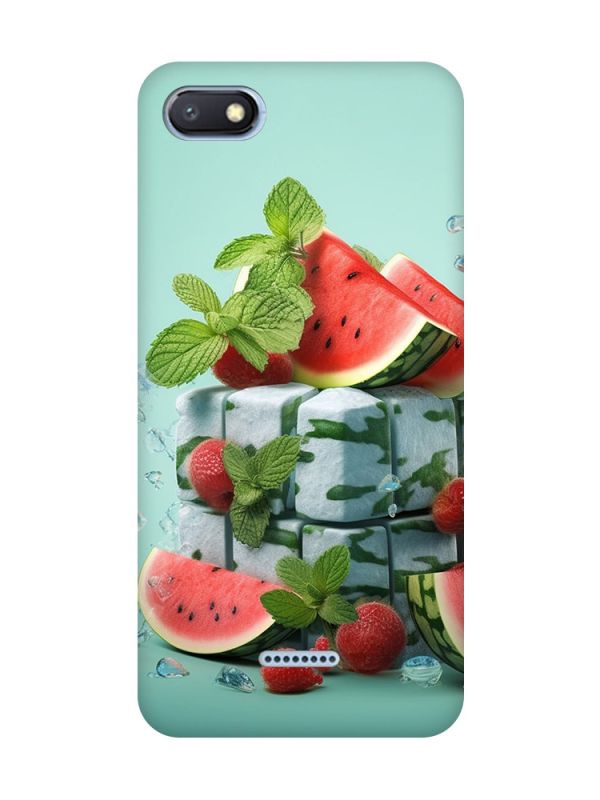 Матовий чохол з чорними боками на Xiaomi Redmi 6A :: Кавунова свіжість (принт 338)