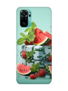 Матовий чохол з чорними боками на Xiaomi Redmi Note 10 / Note 10s :: Кавунова свіжість (принт 338)