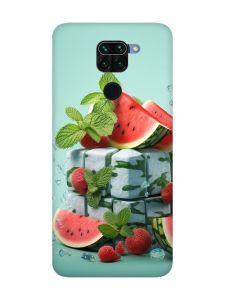 Матовий чохол з чорними боками на Xiaomi Redmi Note 9 :: Кавунова свіжість (принт 338)