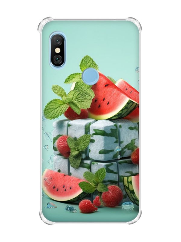 Чохол з потовщеними кутами на Xiaomi Redmi Note 6 Pro :: Кавунова свіжість (принт 338)