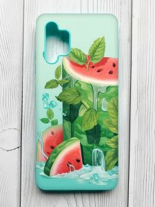Матовий чохол з бірюзовими боками на Samsung Galaxy A32 :: Кавуновий айсберг (принт 339)