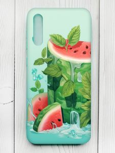 Матовий чохол з бірюзовими боками на Samsung Galaxy A50 (2019) A505F :: Кавуновий айсберг (принт 339)