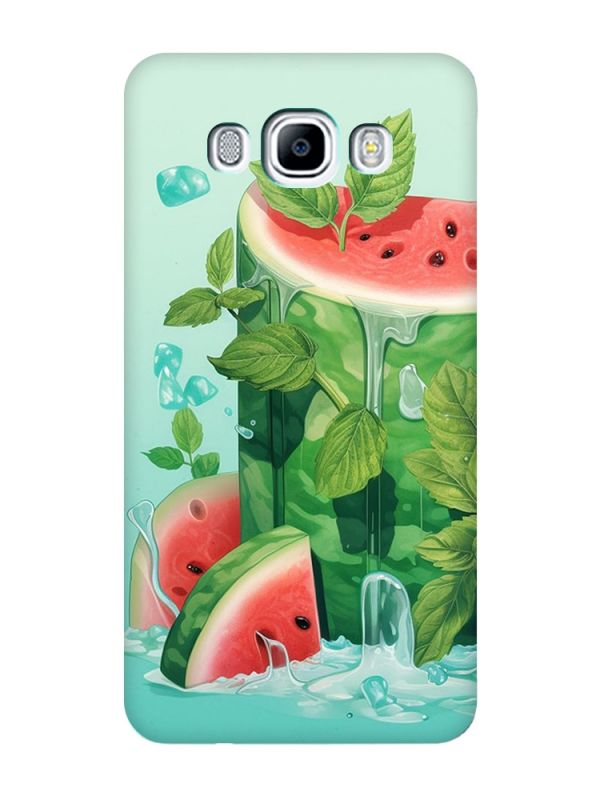 Матовий чохол з бірюзовими боками на Samsung Galaxy J7(2016) J710 :: Кавуновий айсберг (принт 339)