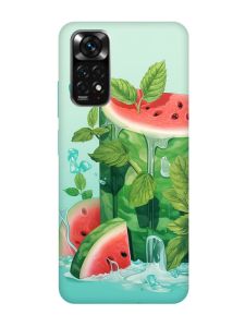 Матовий чохол з бірюзовими боками на Xiaomi Redmi Note 11 :: Кавуновий айсберг (принт 339)