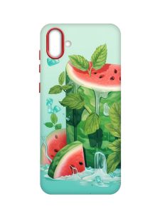 Матовий чохол з червоними боками на Samsung Galaxy A04 :: Кавуновий айсберг (принт 339)