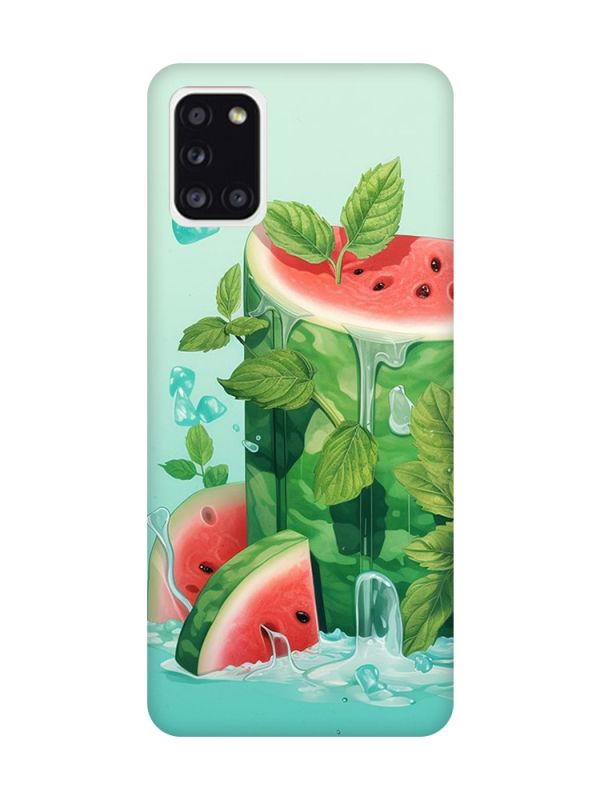 Матовий чохол з червоними боками на Samsung Galaxy A31 :: Кавуновий айсберг (принт 339)