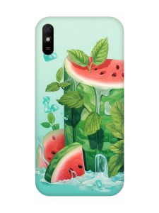 Матовий чохол з червоними боками на Xiaomi Redmi 9A :: Кавуновий айсберг (принт 339)