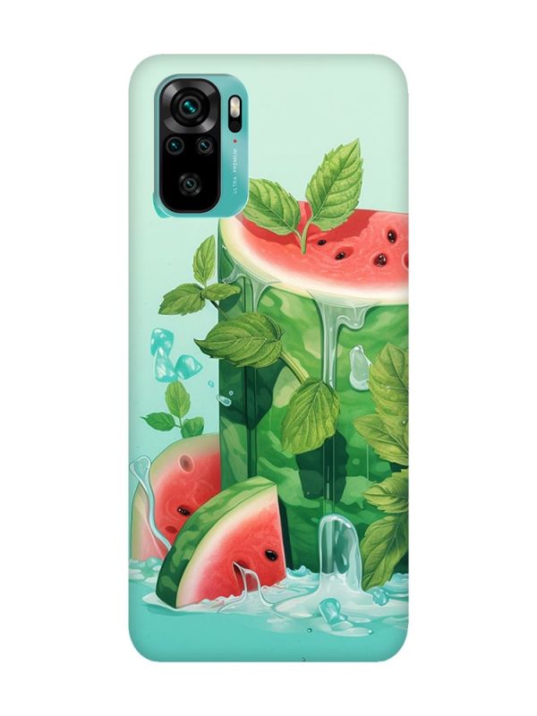 Матовий чохол з червоними боками на Xiaomi Redmi Note 10 / Note 10s :: Кавуновий айсберг (принт 339)