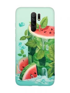 Матовий чохол з червоними боками на Xiaomi Redmi Note 8 Pro :: Кавуновий айсберг (принт 339)