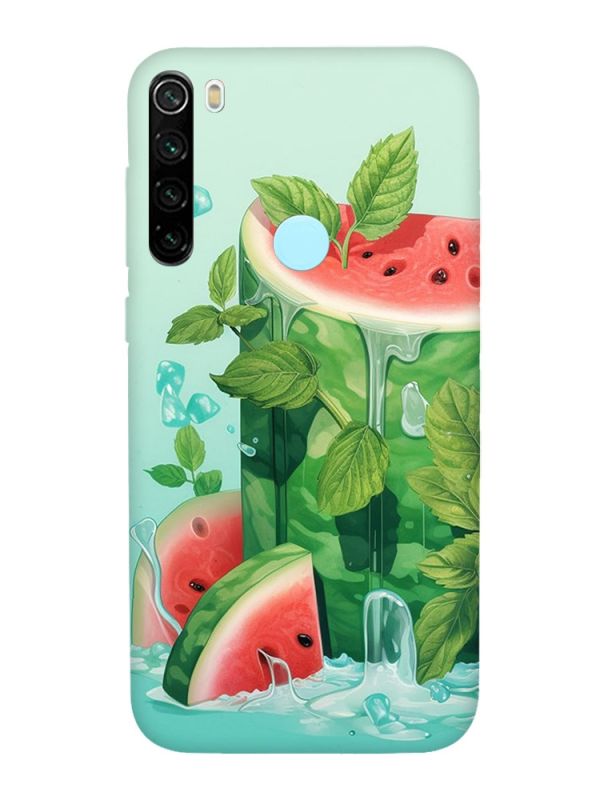 Матовий чохол з червоними боками на Xiaomi Redmi Note 8T :: Кавуновий айсберг (принт 339)