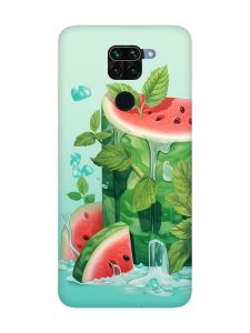 Матовий чохол з червоними боками на Xiaomi Redmi Note 9 / 10X :: Кавуновий айсберг (принт 339)