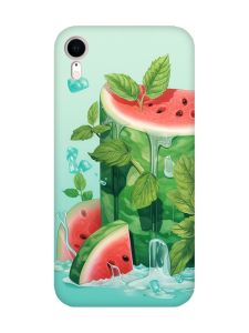 Матовий чохол з рожевими боками на Apple iPhone XR :: Кавуновий айсберг (принт 339)