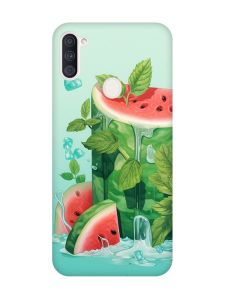 Матовий чохол з рожевими боками на Samsung Galaxy A11 :: Кавуновий айсберг (принт 339)