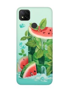 Матовий чохол з рожевими боками на Xiaomi Redmi 9C/10A :: Кавуновий айсберг (принт 339)