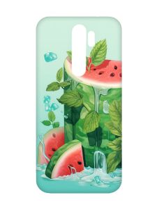 Матовий чохол з рожевими боками на Xiaomi Redmi Note 8 Pro :: Кавуновий айсберг (принт 339)