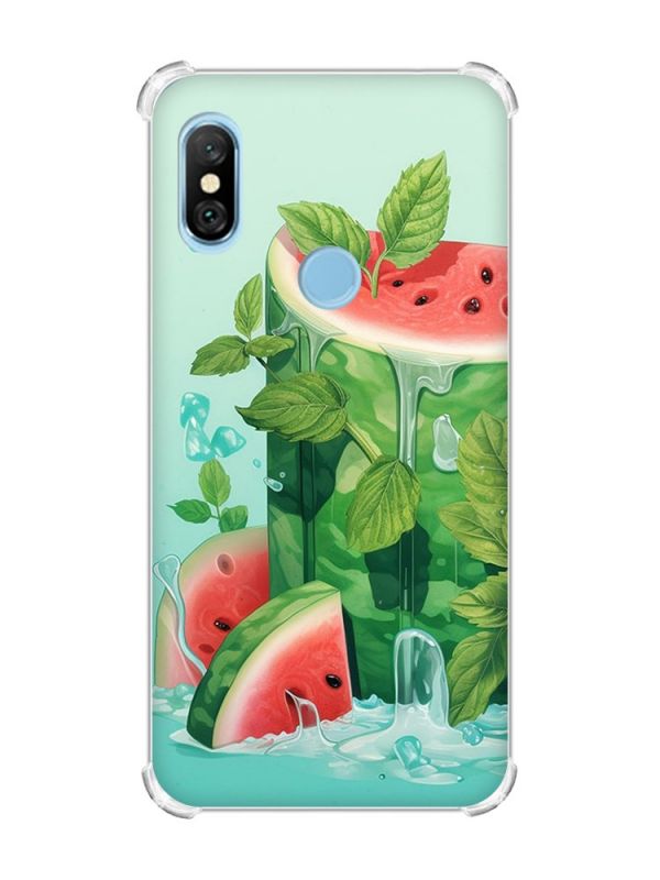 Чохол з потовщеними кутами на Xiaomi Redmi Note 6 Pro :: Кавуновий айсберг (принт 339)