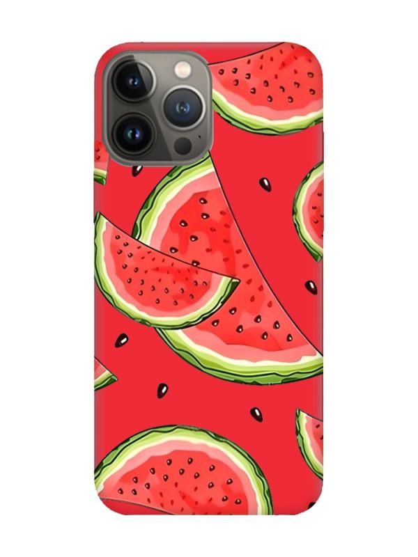 Матовий червоний чохол на Apple iPhone 13 Pro :: Скибки кавуна (принт 342)