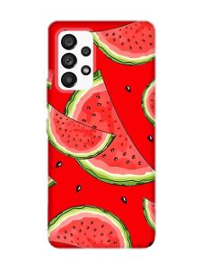 Матовий червоний чохол на Samsung Galaxy A53 4G/5G :: Скибки кавуна (принт 342)