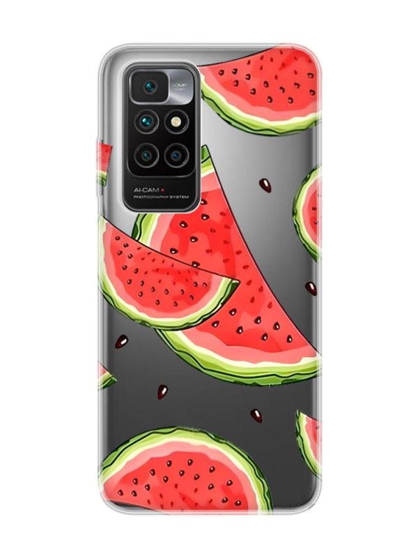 Прозорий чохол на Xiaomi Redmi 10 :: Скибки кавуна (принт 342)
