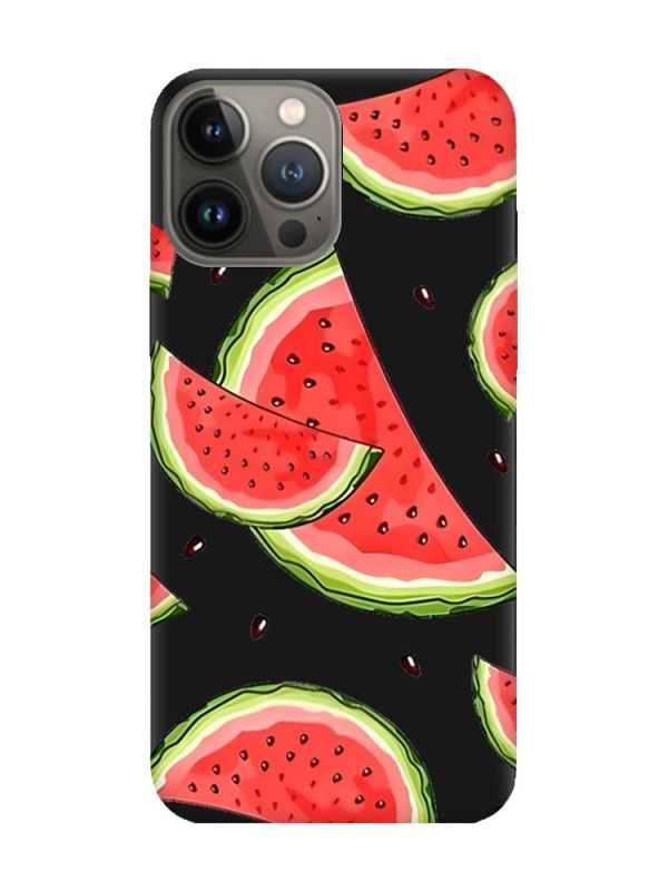 Матовий чорний чохол на Apple iPhone 13 Pro :: Скибки кавуна (принт 342)