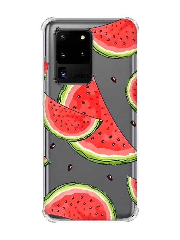 Чохол з потовщеними кутами на Samsung Galaxy S20 Ultra :: Скибки кавуна (принт 342)