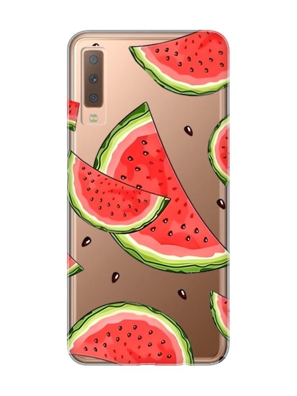 Прозорий чохол на Samsung Galaxy A7(2018) A750 :: Скибки кавуна (принт 342)