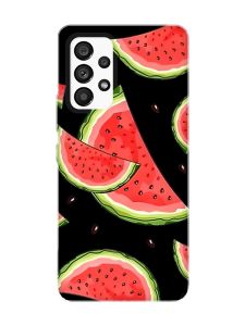 Матовий чорний чохол на Samsung Galaxy A53 4G/5G :: Скибки кавуна (принт 342)