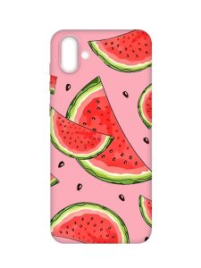 Матовий рожевий чохол на Samsung Galaxy A04 :: Скибки кавуна (принт 342)
