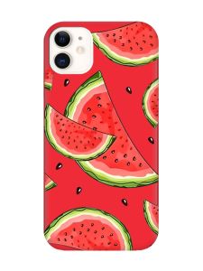 Матовий червоний чохол на Apple iPhone 11 (6.1) :: Скибки кавуна (принт 342)