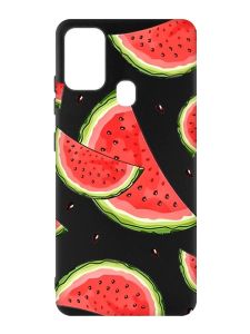 Матовий чорний чохол на Samsung Galaxy M30s/M21 :: Скибки кавуна (принт 342)