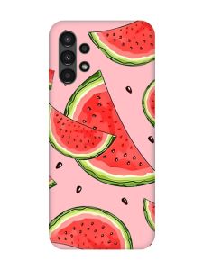 Матовий рожевий чохол на Samsung A13 4G :: Скибки кавуна (принт 342)