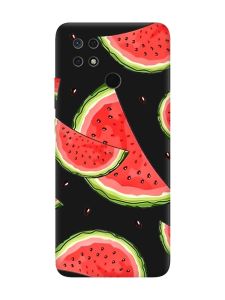 Матовий чорний чохол на Xiaomi Redmi 10C :: Скибки кавуна (принт 342)