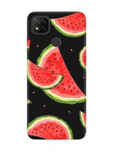 Матовий чорний чохол на Xiaomi Redmi 9C/10A :: Скибки кавуна (принт 342)