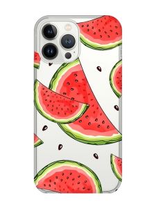 Прозорий чохол із захистом камери на iPhone 14 Pro Max :: Скибки кавуна (принт 342)