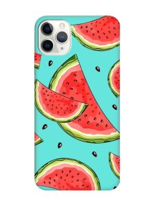 Матовий бірюзовий чохол на iPhone 11 Pro Max (6.5) :: Скибки кавуна (принт 342)