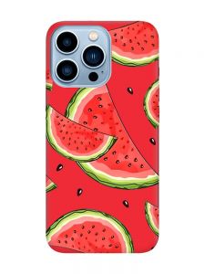 Матовий червоний чохол на Apple iPhone 13 Pro Max :: Скибки кавуна (принт 342)