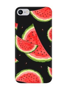 Матовий чорний чохол на iPhone 7 / 8 :: Скибки кавуна (принт 342)