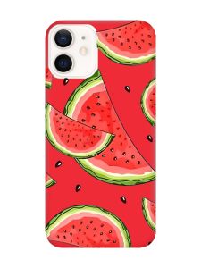 Матовий червоний чохол на Apple iPhone 12 / 12 Pro (6.1) :: Скибки кавуна (принт 342)