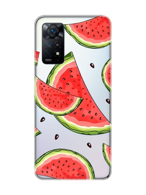 Прозорий чохол на Xiaomi Redmi Note 11 Pro :: Скибки кавуна (принт 342)