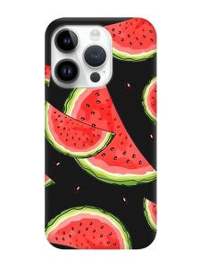 Матовий чорний чохол на Apple iPhone 14 Pro :: Скибки кавуна (принт 342)