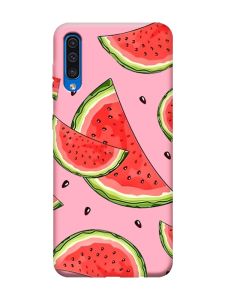 Матовий рожевий чохол на Samsung Galaxy A50 (2019) A505 :: Скибки кавуна (принт 342)