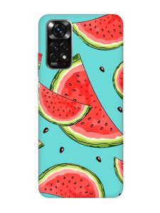 Матовий бірюзовий чохол на Xiaomi Redmi Note 11 :: Скибки кавуна (принт 342)