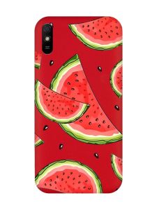 Матовий червоний чохол на Xiaomi Redmi 9A :: Скибки кавуна (принт 342)