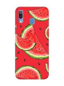 Матовий червоний чохол на Samsung Galaxy A30 (2019) / A20 (2019) :: Скибки кавуна (принт 342)