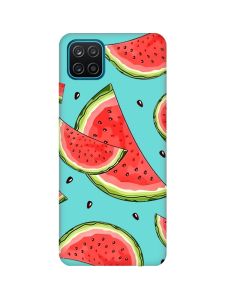 Матовий бірюзовий чохол на Samsung Galaxy A12 :: Скибки кавуна (принт 342)