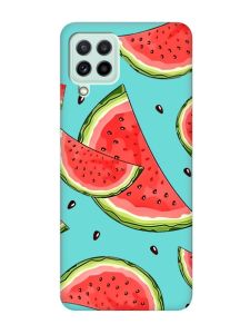 Матовий бірюзовий чохол на Samsung Galaxy A22 4G/ M32/ M22 :: Скибки кавуна (принт 342)