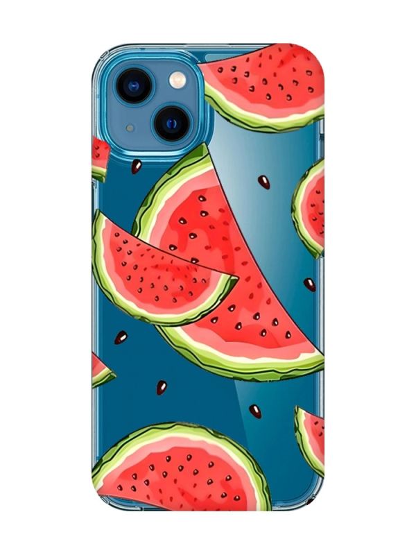 Прозорий чохол для iPhone 13 mini :: Скибки кавуна (принт 342)