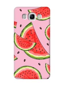 Матовий рожевий чохол на Samsung Galaxy J7(2016) J710 :: Скибки кавуна (принт 342)